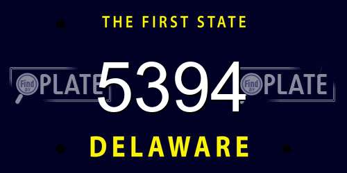5394 Delaware License Plate