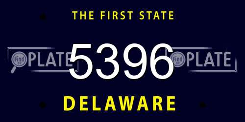5396 Delaware License Plate