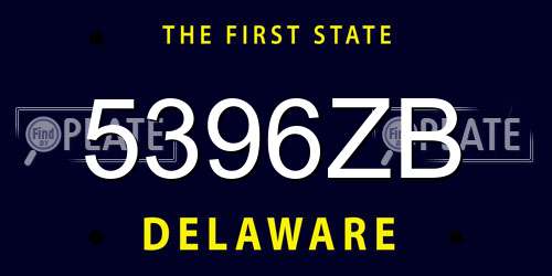 5396ZB Delaware License Plate