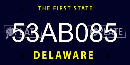 53AB085 Delaware License Plate
