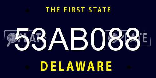 53AB088 Delaware License Plate