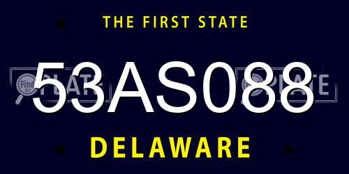 53AS088 Delaware License Plate