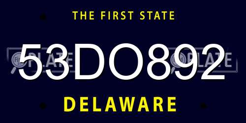 53DO892 Delaware License Plate
