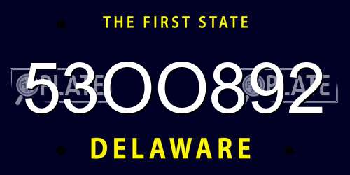 53OO892 Delaware License Plate