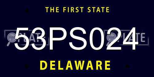 53PS024 Delaware License Plate