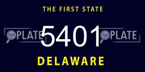 5401 Delaware License Plate