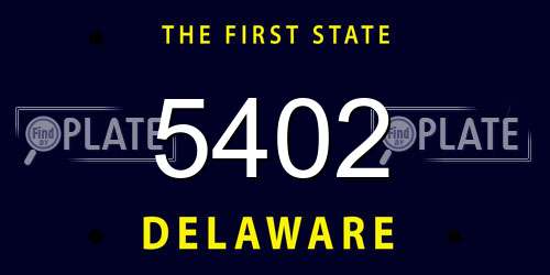 5402 Delaware License Plate