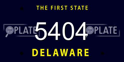 5404 Delaware License Plate