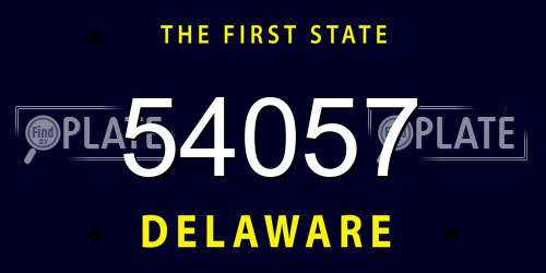 54057 Delaware License Plate