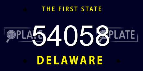 54058 Delaware License Plate