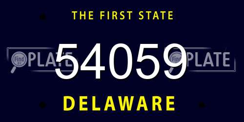 54059 Delaware License Plate