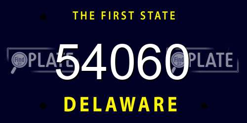 54060 Delaware License Plate
