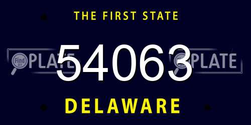 54063 Delaware License Plate