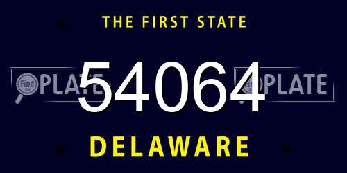 54064 Delaware License Plate