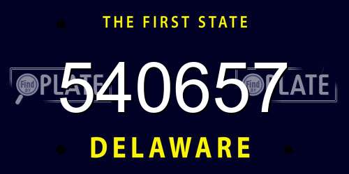 540657 Delaware License Plate