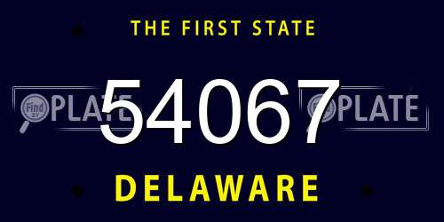 54067 Delaware License Plate