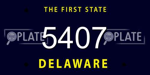 5407 Delaware License Plate