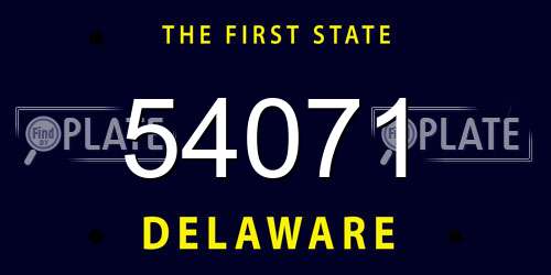 54071 Delaware License Plate
