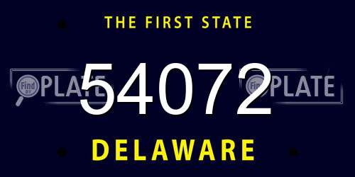 54072 Delaware License Plate