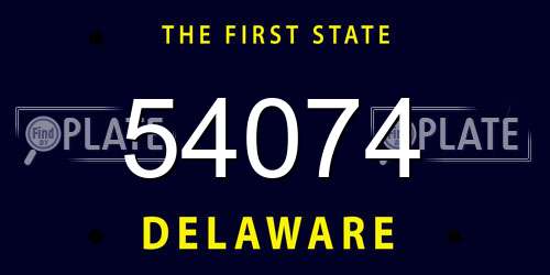 54074 Delaware License Plate