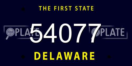 54077 Delaware License Plate