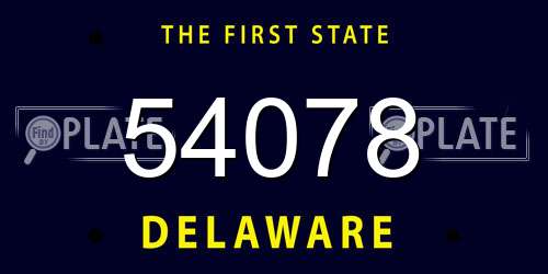 54078 Delaware License Plate