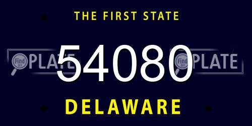 54080 Delaware License Plate