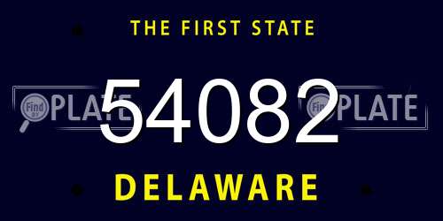 54082 Delaware License Plate