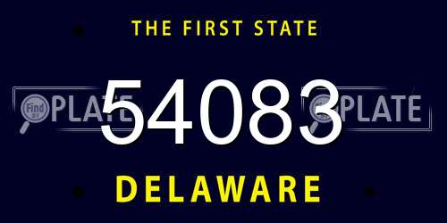 54083 Delaware License Plate