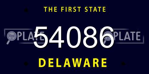 54086 Delaware License Plate