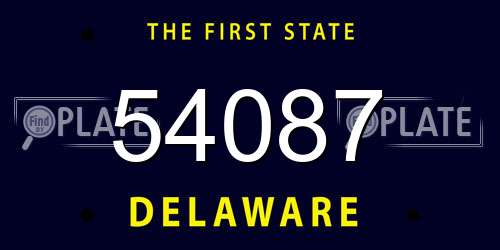 54087 Delaware License Plate