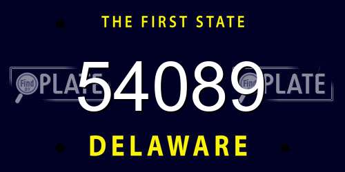 54089 Delaware License Plate