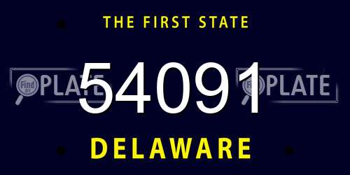 54091 Delaware License Plate