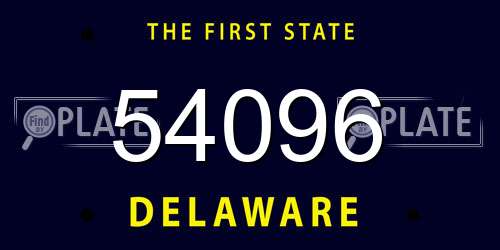 54096 Delaware License Plate