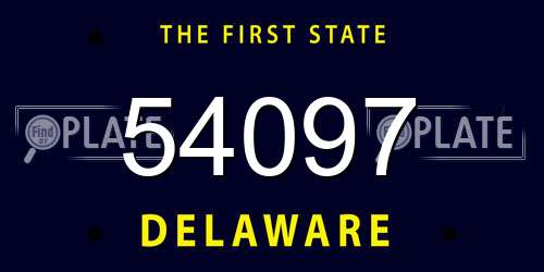 54097 Delaware License Plate