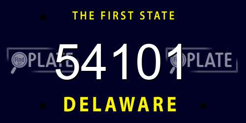 54101 Delaware License Plate