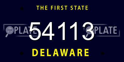 54113 Delaware License Plate