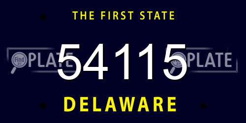 54115 Delaware License Plate