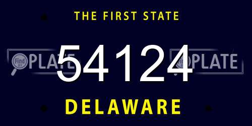 54124 Delaware License Plate
