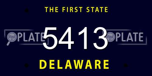 5413 Delaware License Plate