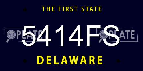 5414FS Delaware License Plate