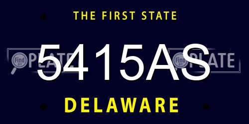 5415AS Delaware License Plate