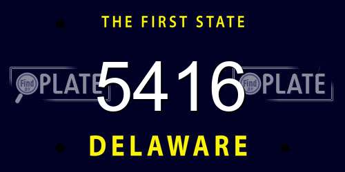 5416 Delaware License Plate