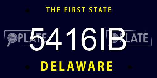 5416IB Delaware License Plate