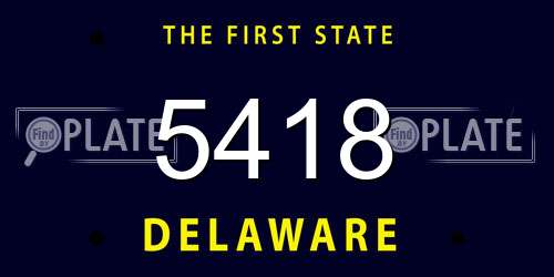 5418 Delaware License Plate