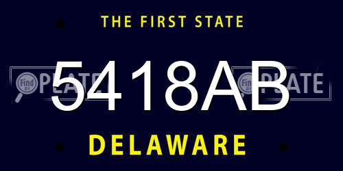 5418AB Delaware License Plate