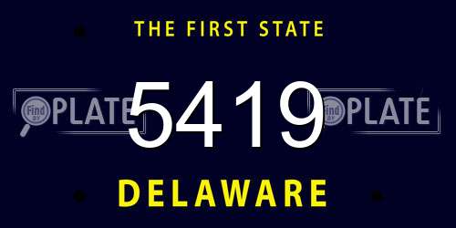 5419 Delaware License Plate