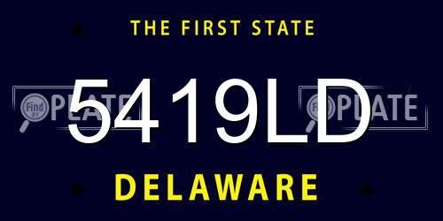 5419LD Delaware License Plate