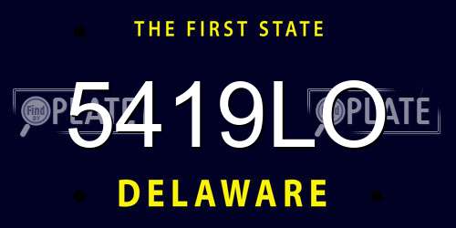 5419LO Delaware License Plate
