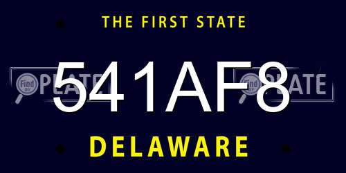 541AF8 Delaware License Plate